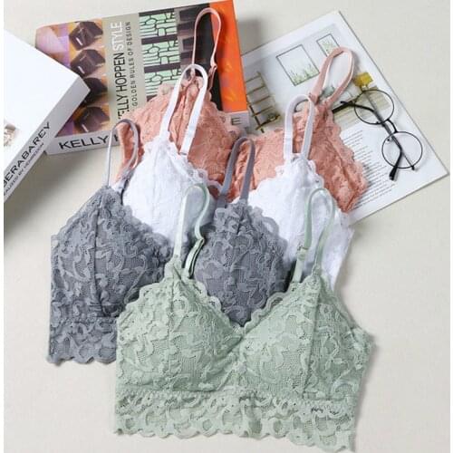 Women Lace Tube Top Bralette Female Sexy Lingeries Summer Wireless Bras Crop Tops
