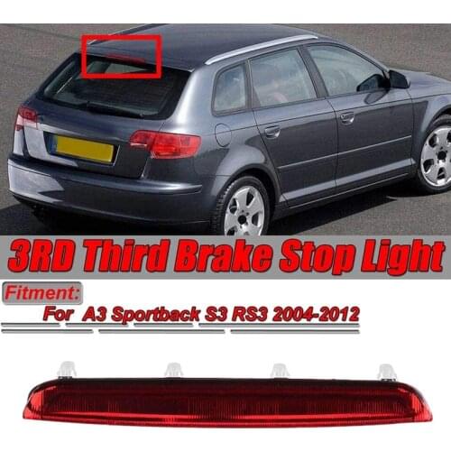 DHBH-Red Car High Level Third Brake Light LED Rear Tail Stop Light For- A3 Sportback S3 RS3 2004-2012 8P4945097C