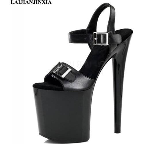 LAIJIANJINXIA Sexy New Hot Party 20cm Ultra Stiletto High Heel Dancing Sandals Open Toe Women Dress Summer Pole Dance Shoes