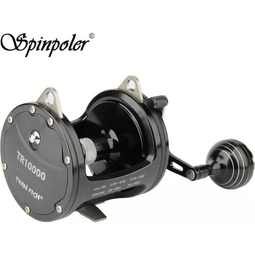 Best Fishing Trolling Reels TR10000 Sea Boat Jigging Reel Dual Drag 6+1S.S 4.1:1 Gear Ratio Fishing Reel, Silver/Black