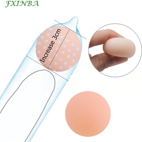 FXINBA Reusable Silicone Beads For Condoms Male Penis Sleeve Extender Ball Condoms Head Attachment Adult Sex Product Accessories