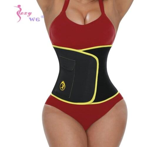 SEXYWG Neoprene Waist Trainer for Women Body Shaper Fat Burning Slimming Belt Weight Loss Fitness Tummy Control shapwear