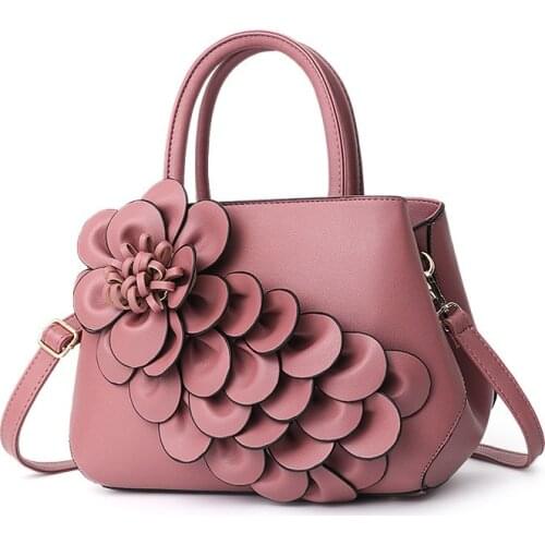 Bag women 2019 new 3D large flowers large capacity handbag Europe shoulder bag simple