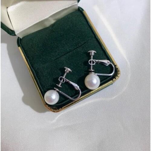 New Hot 925 Sterling Silver Earrings Findings Settings Base Mountings Parts Mounts for Coral Pearls Agate Crystal Stones Jade