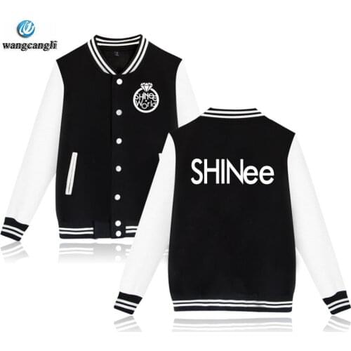 KPOP SHINee Autumn Winter Sweatshirt Baseball Jacket Men/Women Korean Uniform Coat Long Sleeve Fleece Jackets Hoodies Plus Size