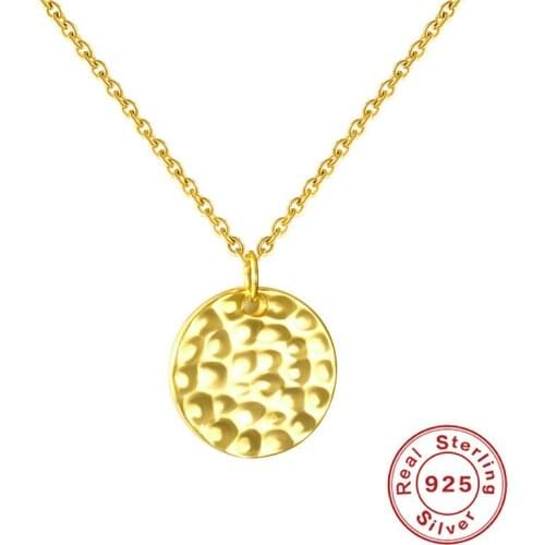 Original 100% S925 Sterling Silver Round Pendant Necklace Hot Style Unisex Fashion Chain Couple Girls Friend Gift Jewelry