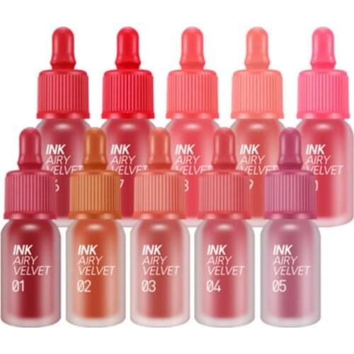 PERIPERA Ink The Airy Velvet 4g 15 Color Waterproof Matte Liquid Lip stick Long Lasting Makeup Stick Nude Beauty lip Gloss 1pcs