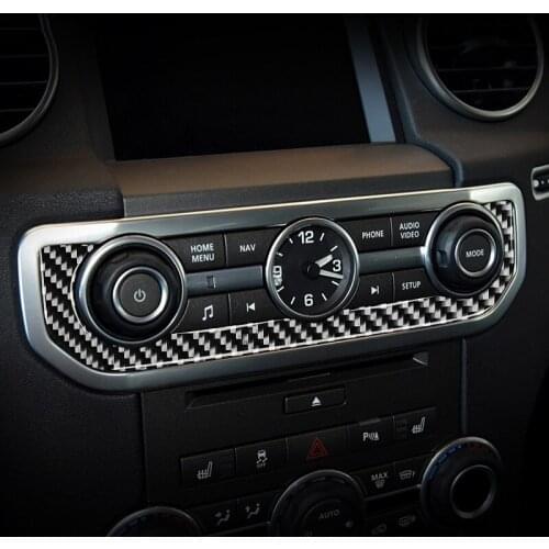Fit For Land Rover Discovery 4 2010-2016 Carbon Fiber Interior Clock Watch Music Control Panel Modified Sticker Car Accessories