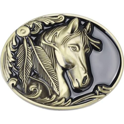 Simple horse head belt buckle paint horse series belt buckle metal K100