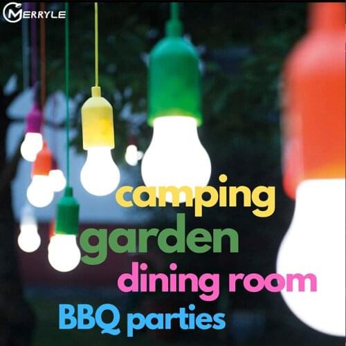 LED Night Light Portable Colorful Drawstring Light Tent Camping Camping Pull Cord Light Bulb Retro Lighting Pull Cord
