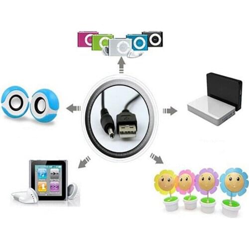 USB Port To 2.5 3.5 4.0 5.5mm 5V DC Barrel Jack Power Cable Cord Connector Black