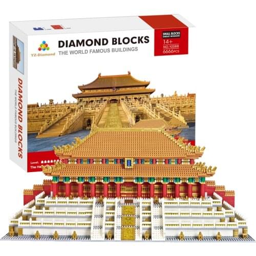 World Famous 3D Model Big Building Blocks Of Forbidden City Taihedian in Beijing Miniature Particle Brick High Difficulty Toy