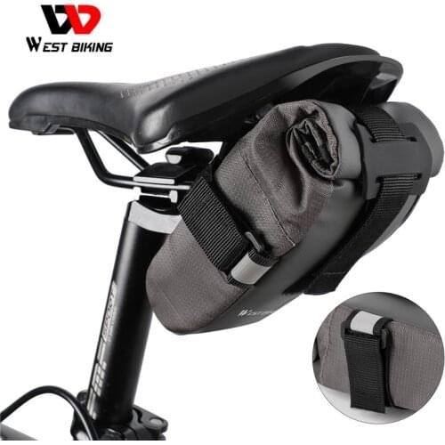 WEST BIKING Rainproof Bicycle Bag Shockproof Bike Storage Saddle Bags Large Capatity Seat Cycling Tail Pouch Bags MTB Bike Bags