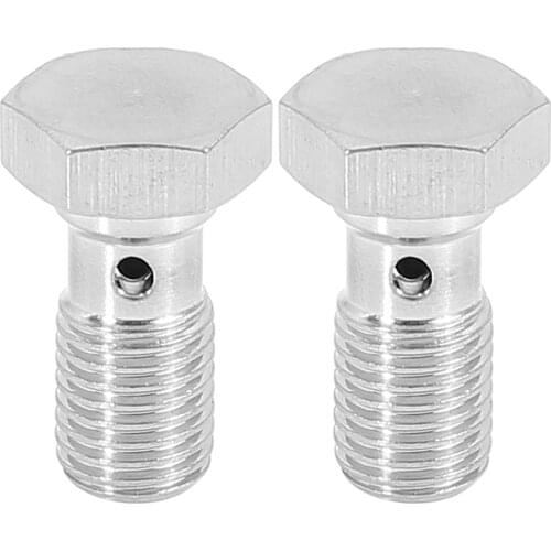 X Autohaux 2pcs M10x1.25 Metric Thread Single Banjo Bolt Brake Fitting Adapter for Car
