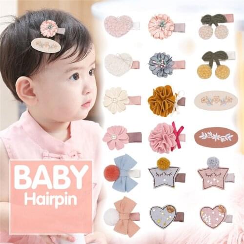 1 Pcs Sweet Children Girls Hairpins Hair Accessories Geometric Flower Kids Headwear Baby Ear Side Bang Clips Headdress