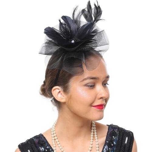 Female Hair Clip Feather Flower Headdress Headwear Hair Accessories for Women 2021