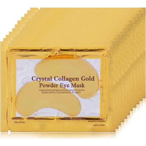 10 Pairs Crystal Collagen 24K Gold Under Eye Anti Wrinkle Gel Pad Mask Relieves Fatigue Fades Dark Circles Anti-aging