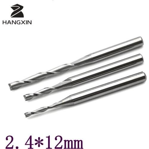10PCS 3.175 * 2.4mm Carbide CNC Routers Wooden End Mills Two Spiral Groove Cutting CUTTER Free Machining Boat Tools