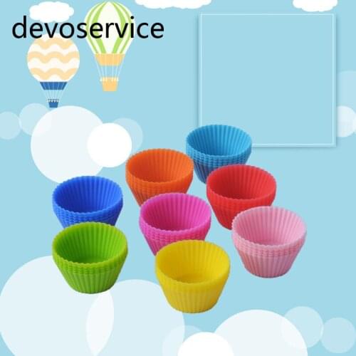10Pc/Set Silicone Cupcake Cake Mold Decorating Tools Muffin Cupcake Cupcake Pan Muffin Cup Baking Muffin Box Cup Case Party Tray