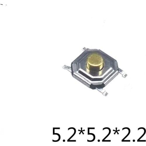 1000 pieces/lot touch switch 5.2*5.2*2.2 mm 4 PIN Metal Tactile 12V Micro tact switch SMT Push Button Switch High-Quality