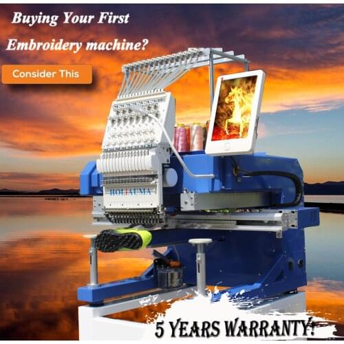 10 years service guarantee!!! HOLiAUMA Single head 15/12 colors commercial multi function industrial and home embroidery machine