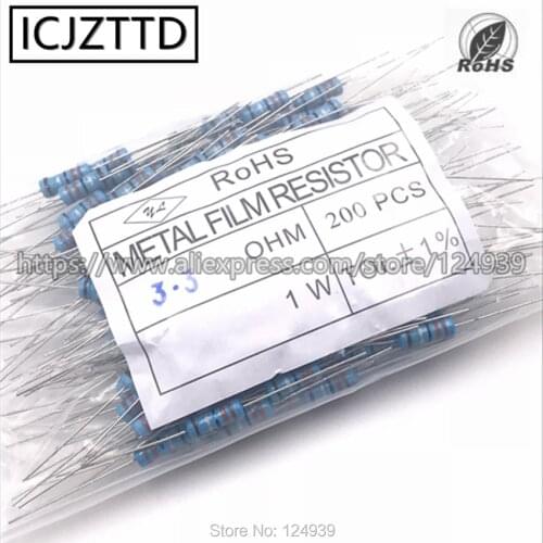 200pcs/bag 1W 1% Mental Film Resistor 820K 910K 1M 1.2M 1.5M 1.8M 2M 2.2M 2.4M 2.7M 3M 3.3M 3.6M 3.9M 4.3M 4.7M 5.1M 5.6M 6.2M