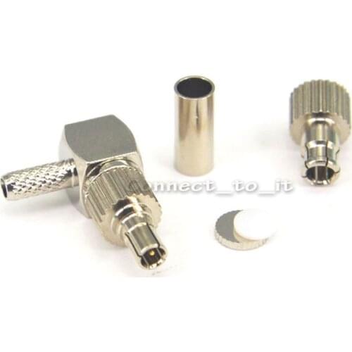 4 Pieces 2 in 1 TS9/CRC9 Male Rightangle Adapter for RG174 RG178 RG316 LMR100 RF Connector
