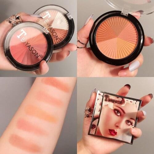 5 Colors Makeup Cheek Blusher Mineral Powder Pressed Face Makeup Glitter Shimmer Nude Eye Shadow Palette Facial Contour Repair