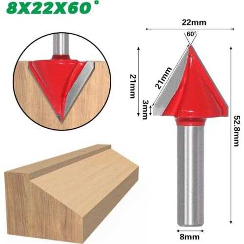 8mm Shank V Groove 3D Router Bits Solid Carbide End Mill 60 90 Degree Woodworking Cutter