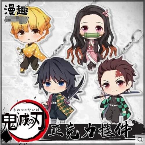 Anime Demon Slayer:Kimetsu no Yaiba Kamado Nezuko Agatsuma Zenitsu Cosplay Accessories Keyring Keychain H