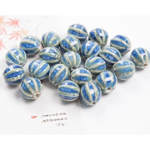 10pcs 16mm Round Ceramic Beads 2.8mm Hole Beads Handmade Loose Beads For Necklace Earring Bracelet Jewelry Accessories