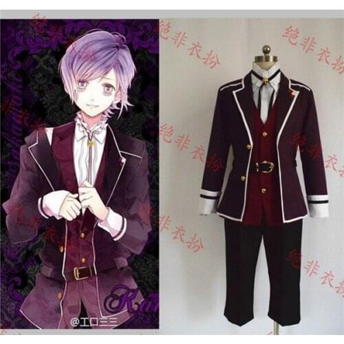 Diabolik Lovers Kanato Sakamaki Cosplay Costume Red Uniform Party Anime Clothing Free Shipping