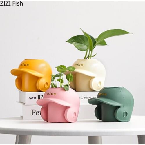 European Flower Vase Hydroponics Flower Arrangement Flower Pots Decorative Floral Resin Crafts Vases Home Decoration Modern