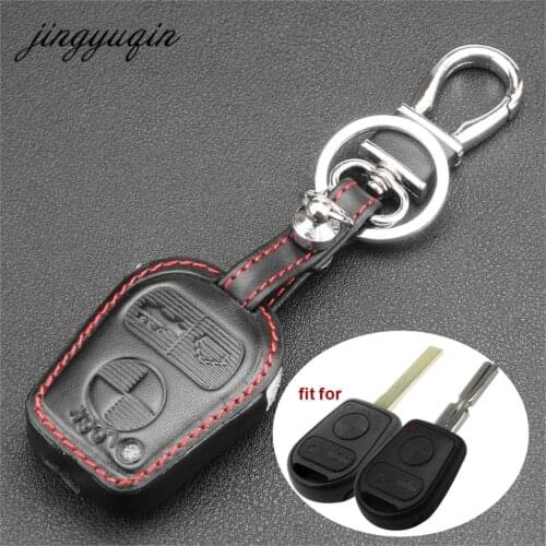 Jingyuqin 3 Button Car Key Remote Key Leather Case for BMW E31 E32 E34 E36 E38 E39 E46 Z3 Fob key Shell Cover Holder