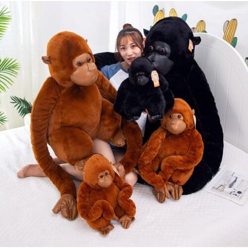 Kawaii Simulation Orangutan Monkey Stuffed Soft Doll Jungle Series Toy Animals Sleeping Pillow for Kids Baby Children Gifts