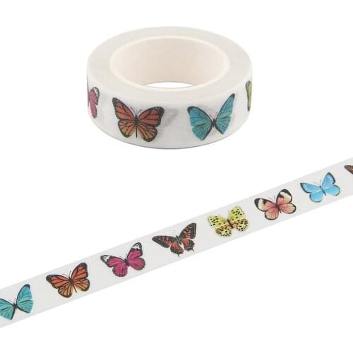 Ransitute R1206 Beautiful Insect Color Butterfly DIY Matte Tape Paper Office Stationery School Supply Hand Ledger Decoration