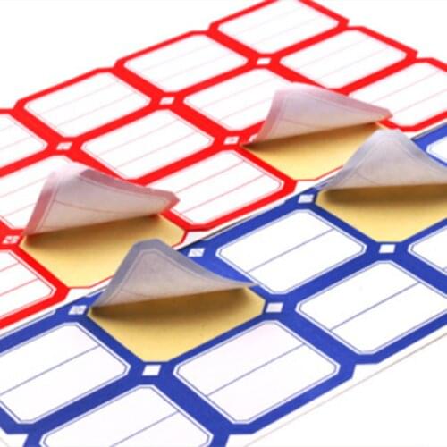 Red/blue 240pcs blank lable paper name sticker classification self-adhesive label write paper classified stickers price tag