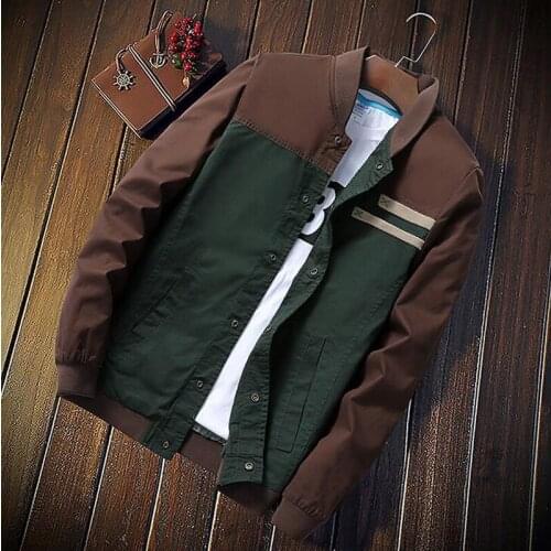 Patchwork Jacket Men Spring Autumn Casual O Neck Collar Slim Fit Jackets Mens Streetwear College Baseball Uniform 5XL Coats