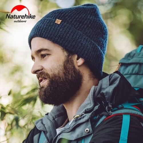 Naturehike Sports Knitted Hat Flanging Wool Thermal Cap Winter Outdoor Skiing Unisex Wool Knitted Hat Outdoor Hiking Running Ski
