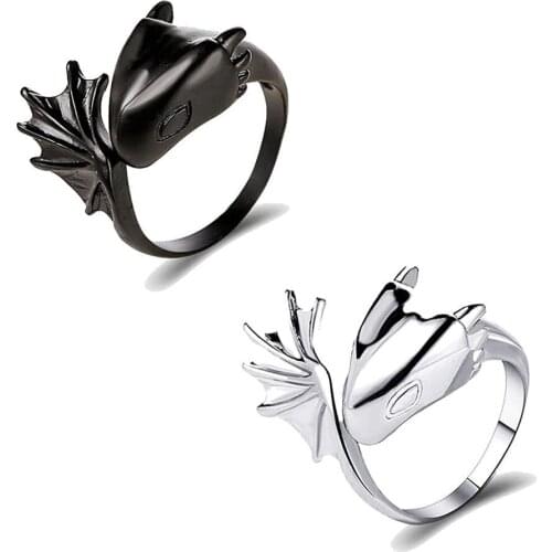 2021 New Fashion Ring Unisex Creative Snake Dragon Hollow Ring Adjustable Sexy Couple Ring Party Elegant Jewelry Accessories