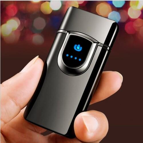 2021 new high-quality induction rotating arc electric lighter creative windproof personality electric metal tungsten wire