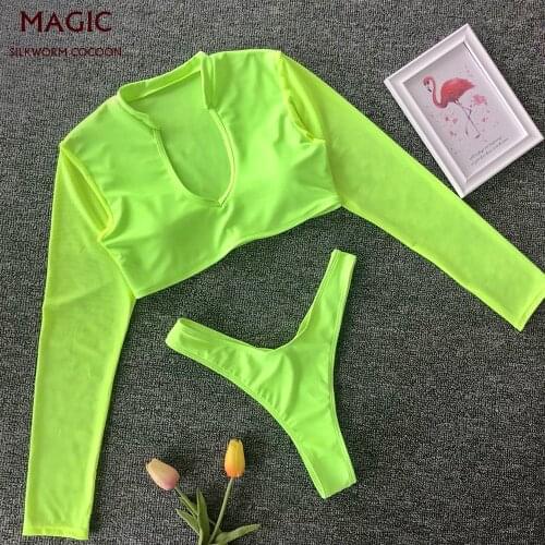 New two piece swimsuitr Female Solid Green Bikini Set Push-up Swimwear Bather Suit Swimming Suit biquini tankini swimsuits women