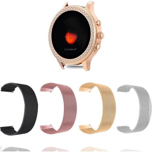 18MM Milanese Loop Strap For Fossil Gen 4 Q Venture HR/Gen 3 Q Venture Smart Watch Quick Release Bands For Ticwatch C2 Rose Gold