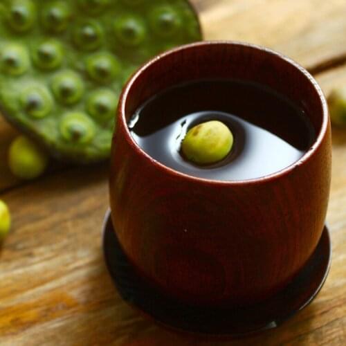 Handmade pure wooden cups saucers high quality drinkware eco-frienly chinese kungfu tea wood cup tea tray high quality 200ml