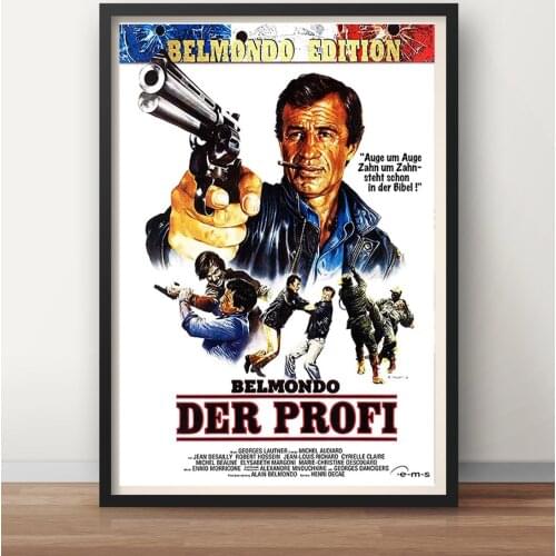 Le professionnel Georges Lautner France Movie Retro Vintage Film Movie Decorative Poster Wall Canvas Sticker Home Decor