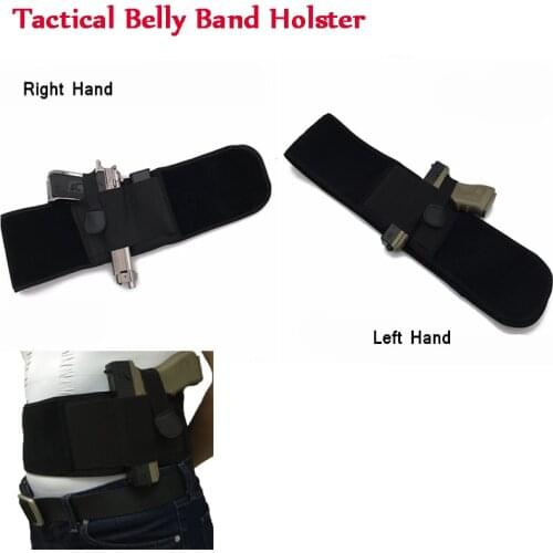 Military Pistol Gun Belly Band Holster Left / Right Hand Tactical Concealed Gun Holster Universal Gun Glock Beretta Use