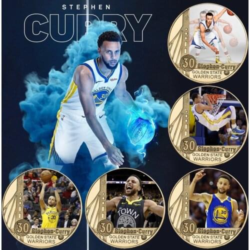 WR Basketball Wardell Stephen Curry Gold Plated Coin Collectibles Sports Original Coin Set Souvenir Gifts for Man Dropshipping