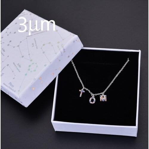 3UMeter Crystal Pendant Custom Name Pendant Necklace Personalise Zircon Letter Necklace For Women Jewelry Gift Dropshipp