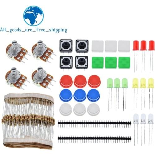 1 sets Handy Portable Resistor Kit for Arduino Starter Kit UNO R3 LED potentiometer tact switch pin header