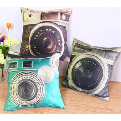 1Pcs 45x45cm Archaize 3D Printing Vintage Camera Pillow Cover Super Soft Pillow Cover Bed/Seat pillow cover
